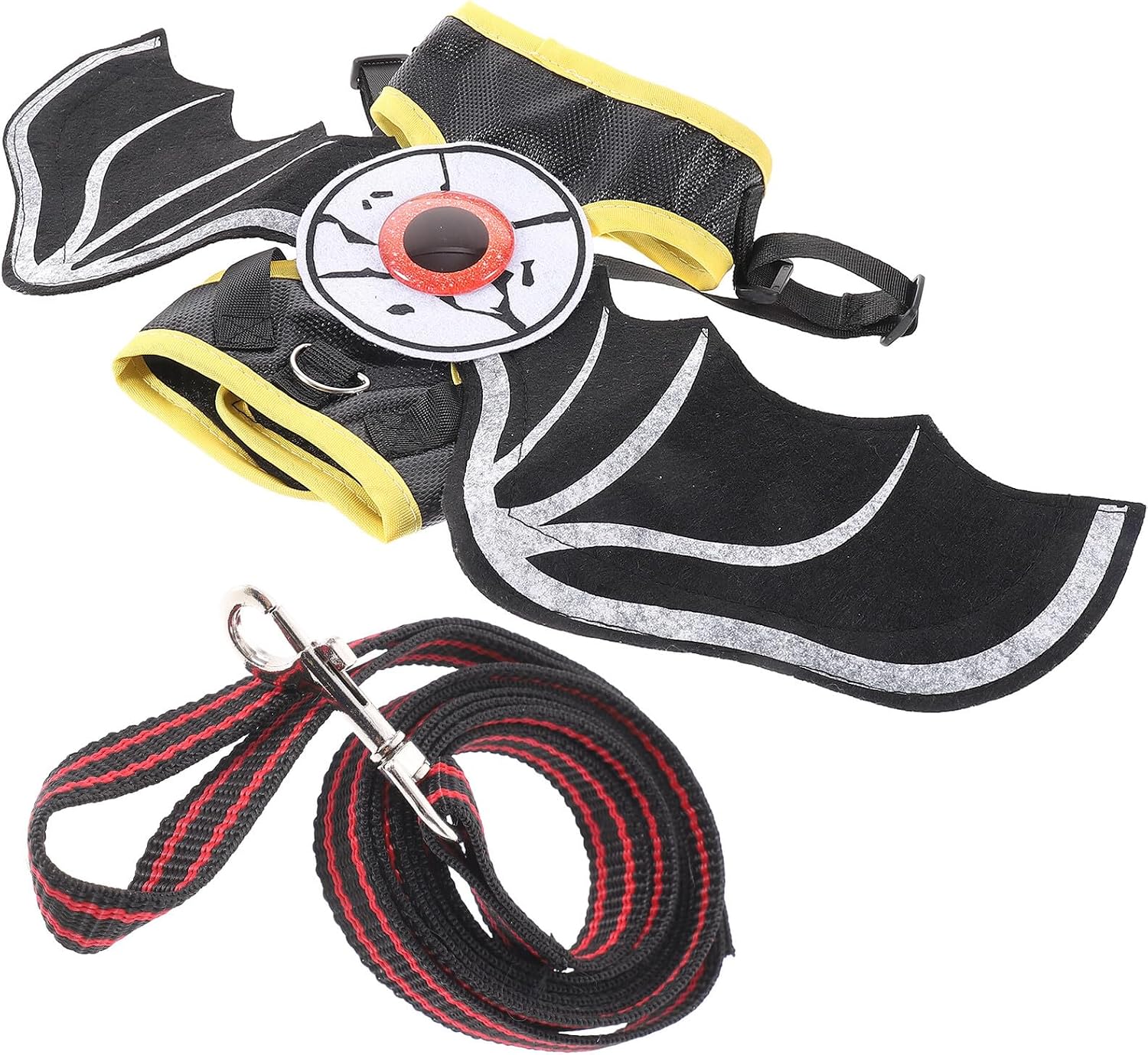 Cat Harness and Leash Set Bat Style Small Size Adjustable Soft Fabric Vest for Cat Walking and Halloween Costume Practical Pet Walking Supplies for Kittens