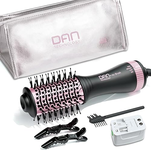 Miniatura 7 de Cepillo secador de pelo automático de doble voltaje, 110 V-120 V/220 V-240 V, cepillo secador de pelo de viaje, pequeño aerógrafo caliente, cepillo