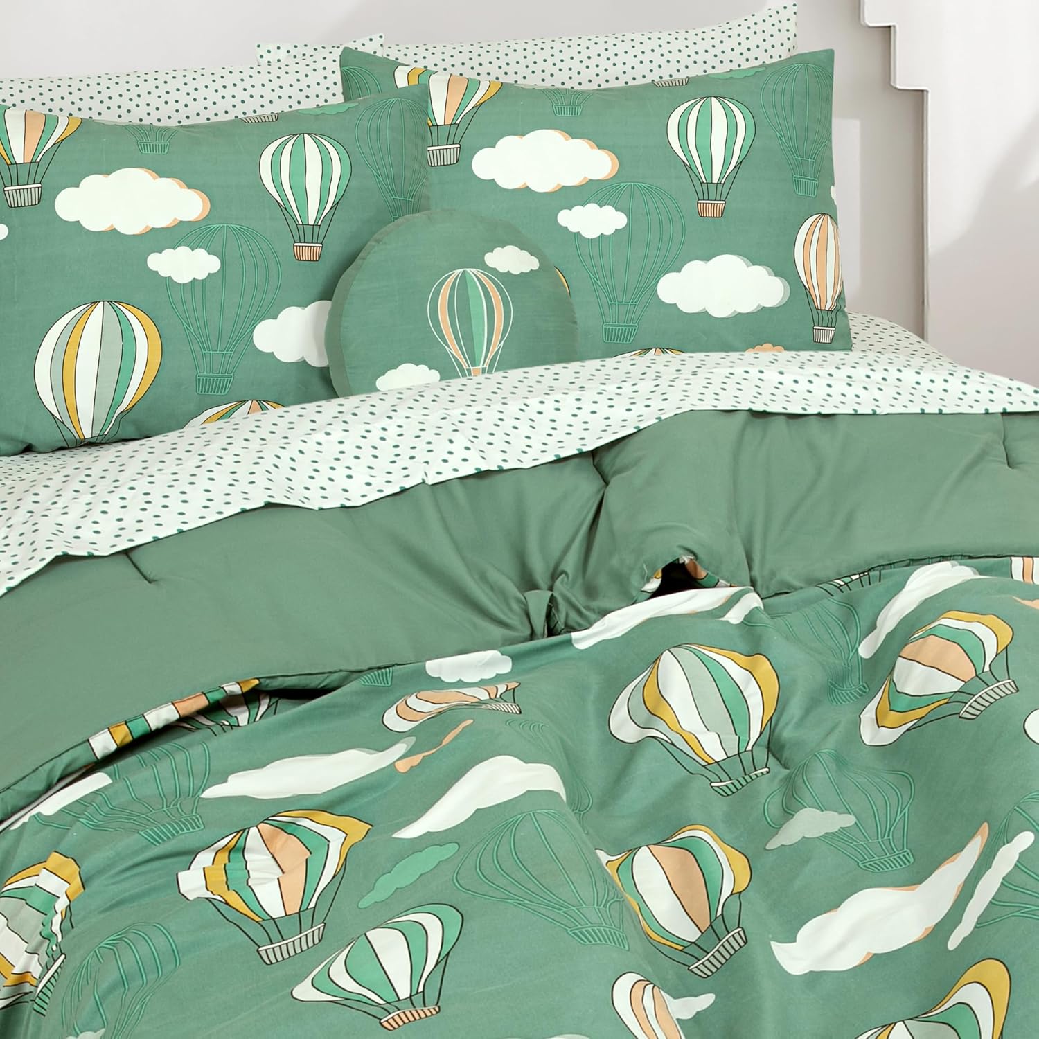 ROYALE LINENS BIAB Printed Bedding Set - 100% Microfiber Ultra-Soft 1 Comforter & 1 Standard Pillow Sham - Twin Size - Lightweight, Durable & Easy Care Bedding for All Seasons (Twin, Blue)