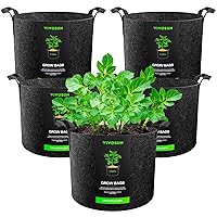 Algopix Similar Product 1 - VIVOSUN 5Pack 5 Gallon Grow Bags Heavy