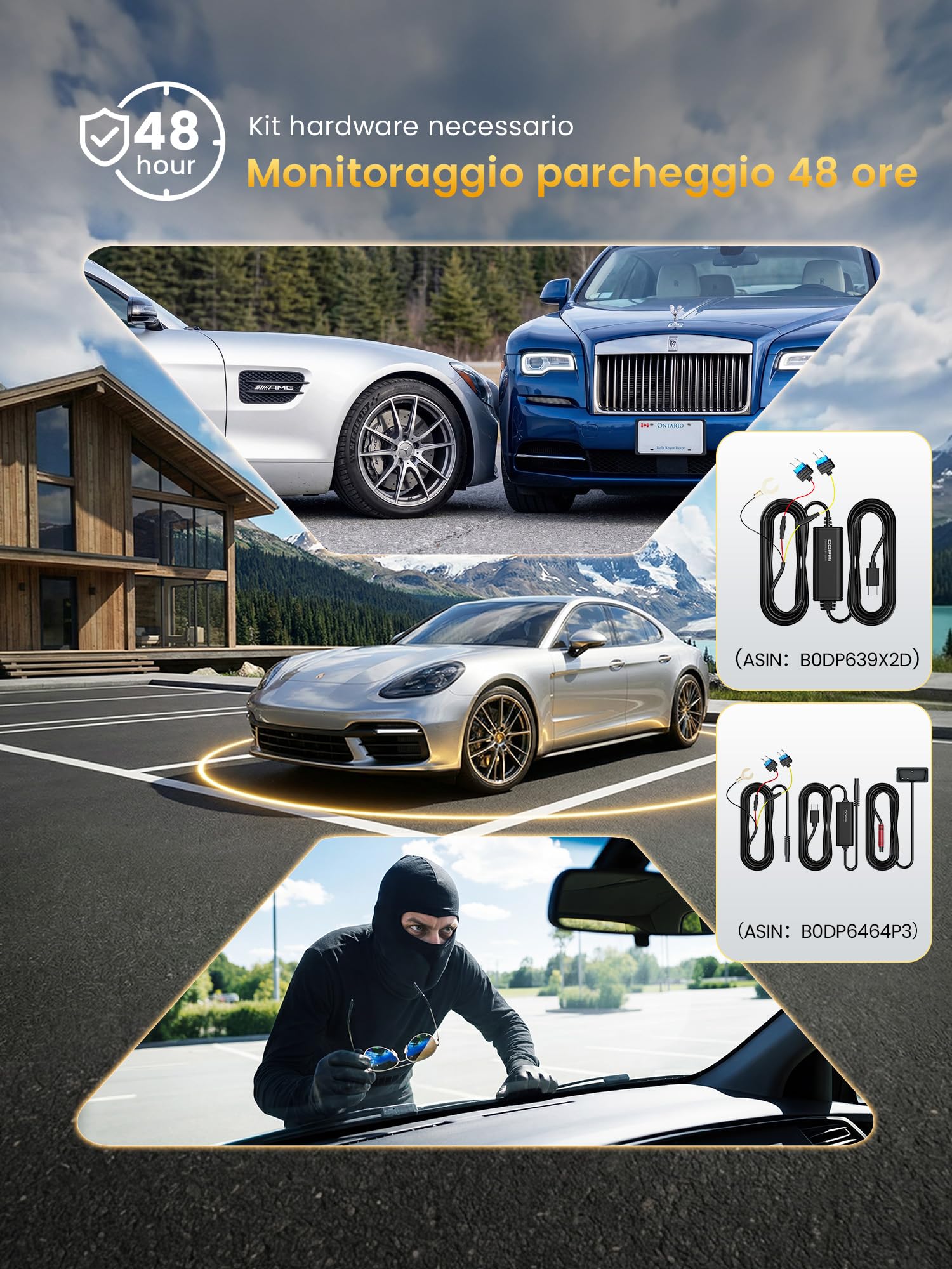 DDPAI Z50 Pro Dashcam Auto, 4K + 1080P Telecamera Auto Con Scheda Da 128 GB, Visione Notturna AI-ISP, Supporto 4G LTE, 5 GHz WiFi 6, GPS, Monitoraggio Parcheggio 48 Ore, Display IPS Da 3", Sensore G