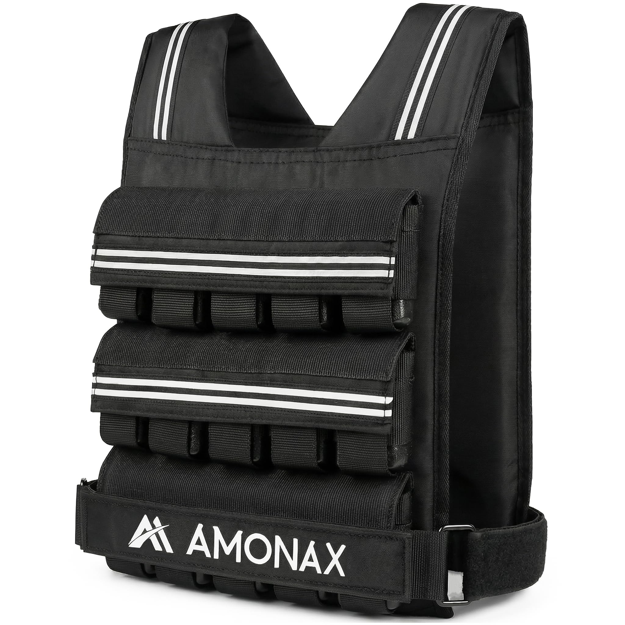 Amonax Gewichtsweste 10kg/20kg/30kg, Verstellbare Gewichtsweste für Herren und Damen, Weighted Vest Set mit Reflektoren für Krafttraining, Functional Training und Home Fitness