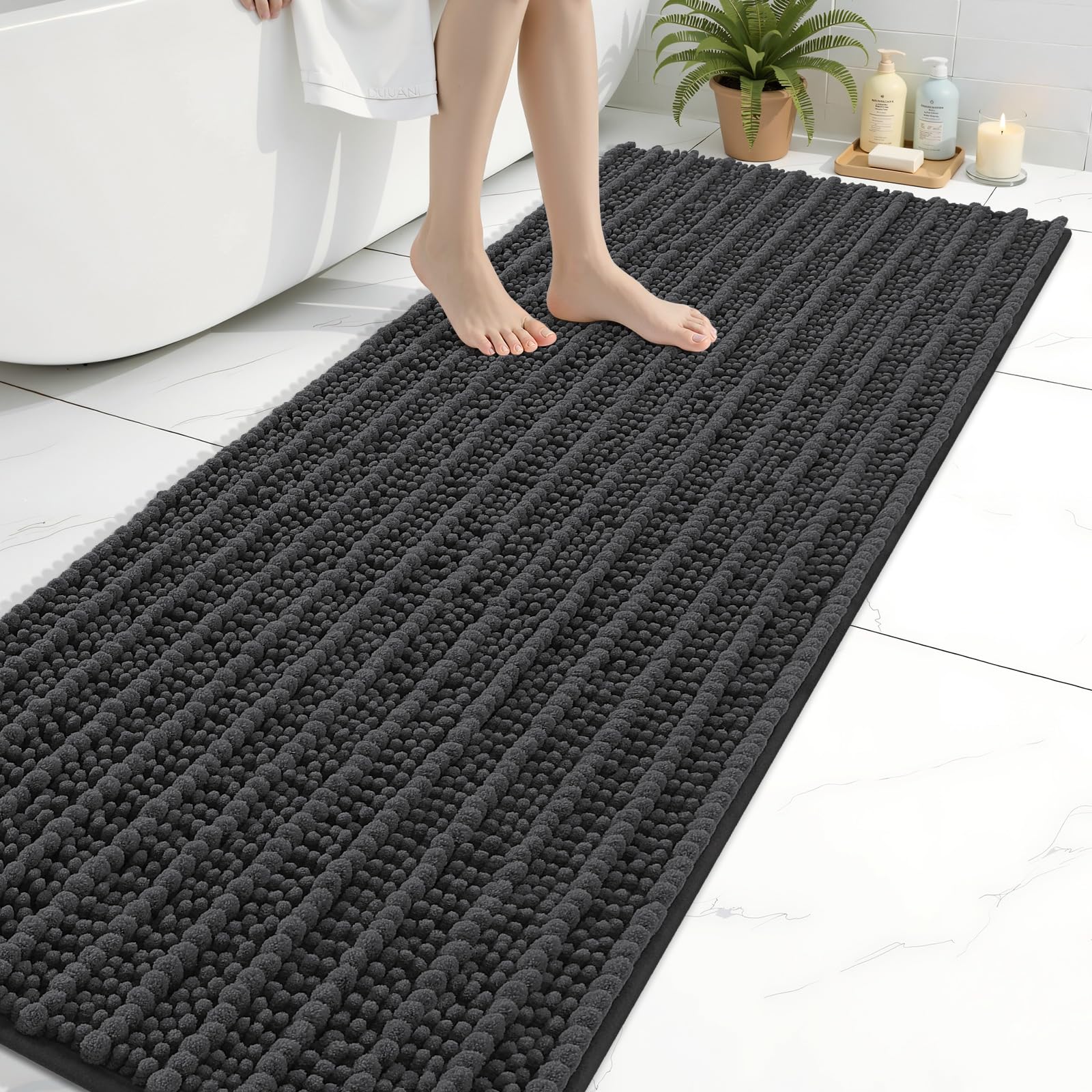 Arotive Bathroom Rugs Mat 70x24, Soft Absorbent Chenille Shaggy Bath Mat