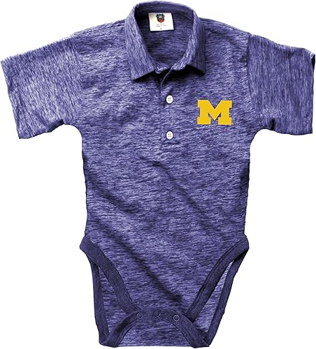 Miniatura 3 de Mameluco tipo polo de una pieza de hilo nublado para la universidad infantil