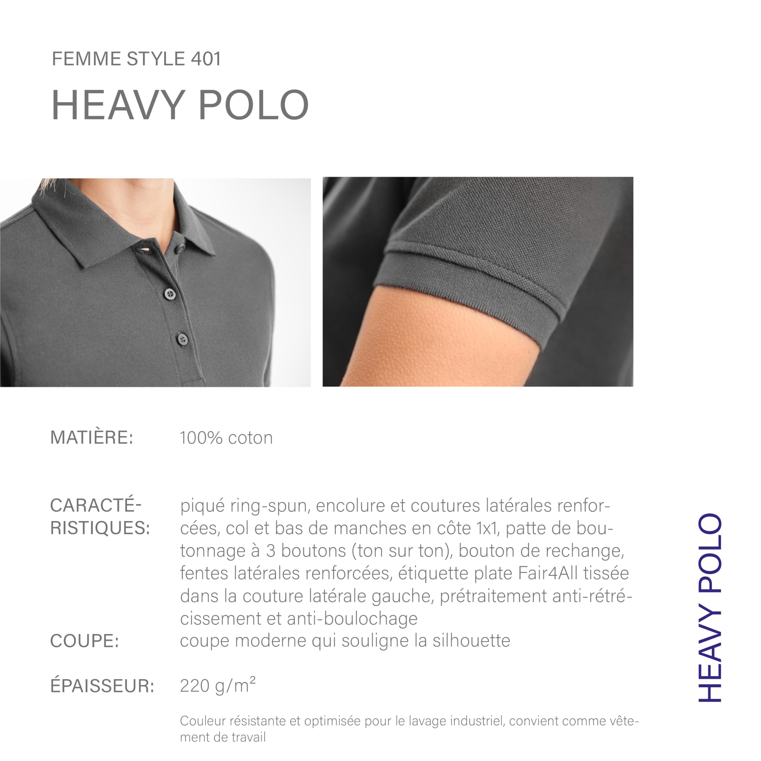 HRM 401 Polo Shirt Femme (Lot de 1)