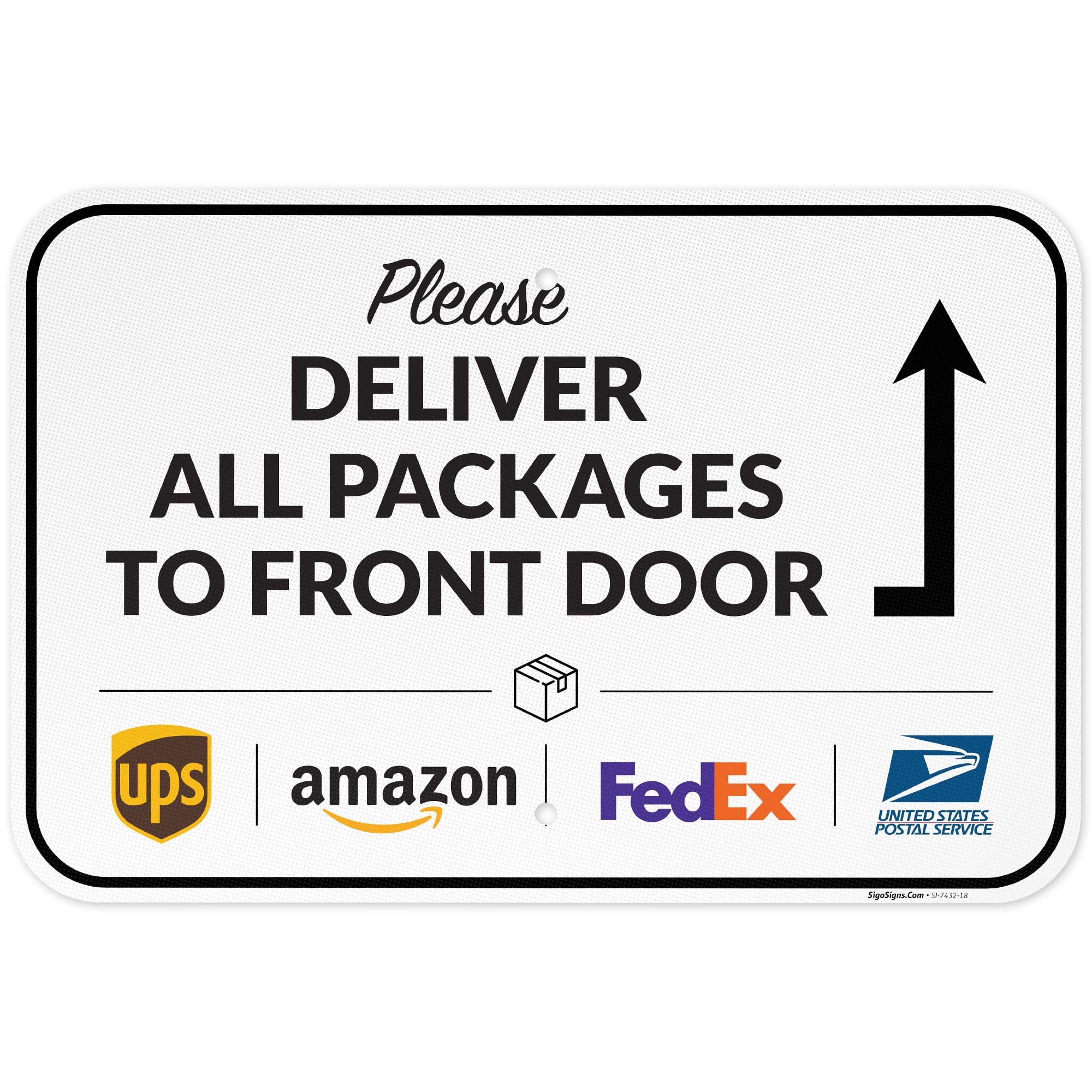 Package Delivery Sign, Delivery Instructions All Package Front Door Sign,