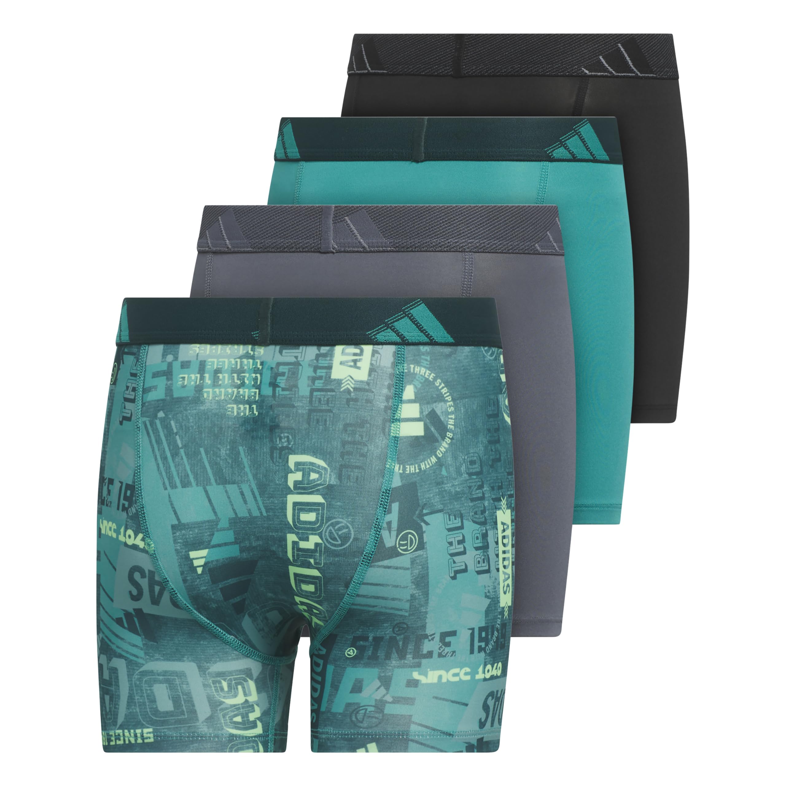 adidas Jungen Mikrofaser-Boxershorts (Multipack), Sportliche Unterwäsche für Kinder und Jungen Retroshorts (4er Pack)