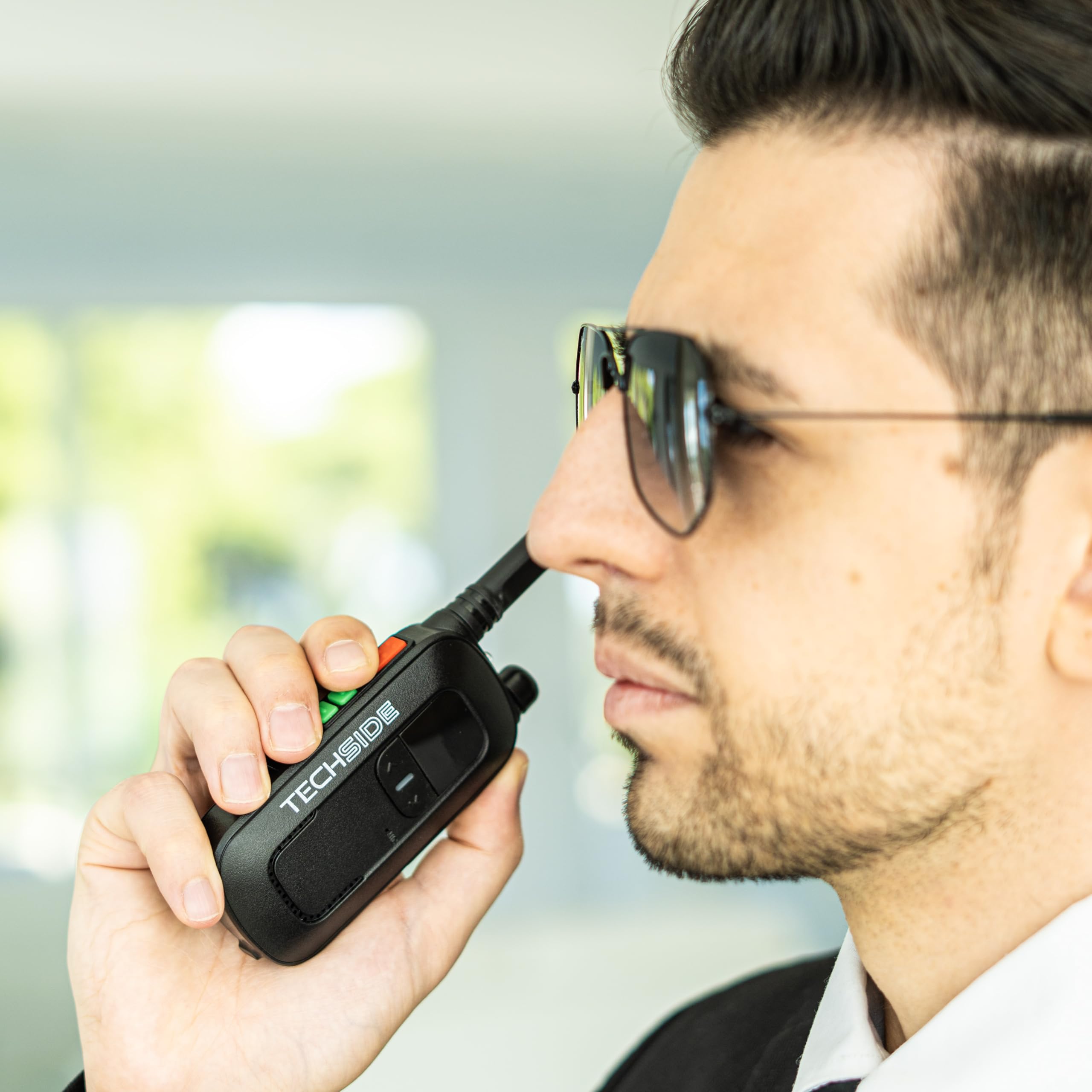 Techside TS-T2 Ricetrasmittente Professionale Walkie Talkie 16 Canali PMR446 (Libero uso) | Vox a 5 livelli | Scansione Automatica Canali | Auricolare e Caricatore USB full optional