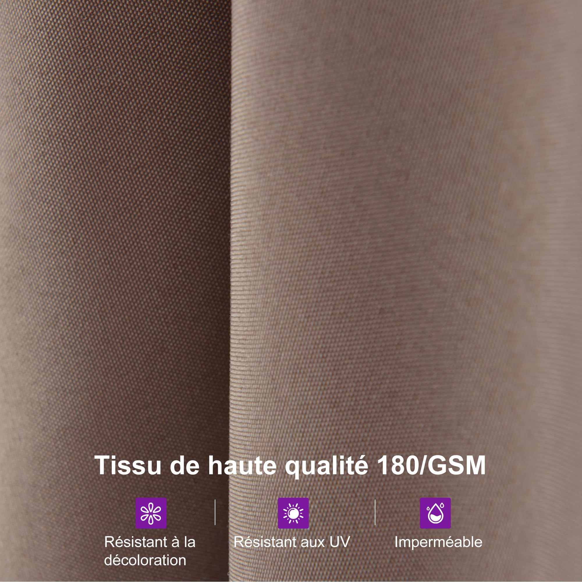PURPLE LEAF Ombrellone da giardino esterno in alluminio, grande ombrellone doppio con LED e piedistallo, per terrazza, giardino, balcone e piscina