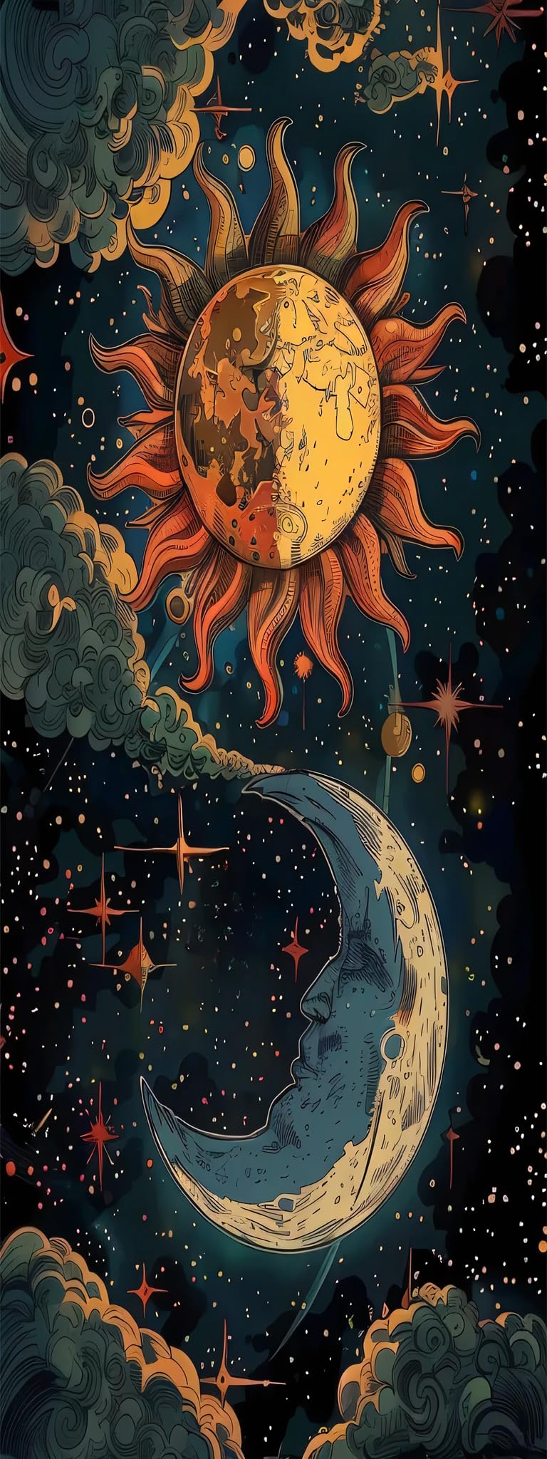 ZHUMUTO Diamond Painting Erwachsene Groß XXL 60x160cm Sonne Mond