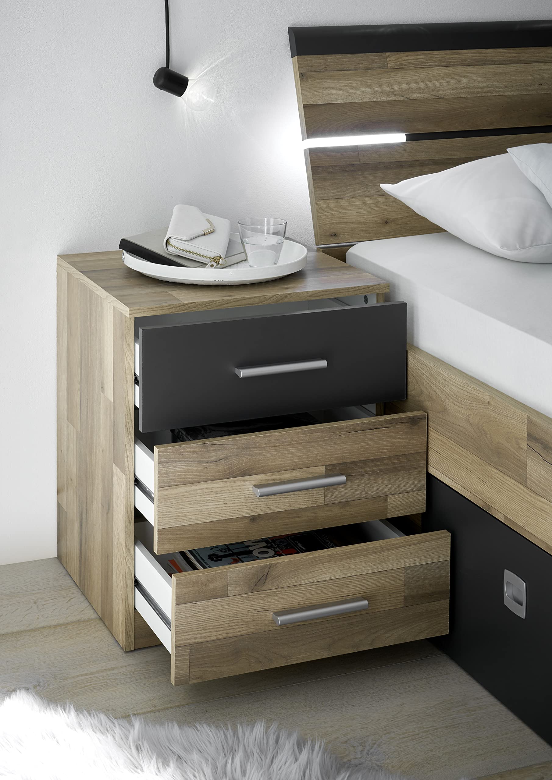 möbelando Schlafzimmer Komplettset Schlafzimmerprogramm Schlafmöbel Isobel I (2-teilig)