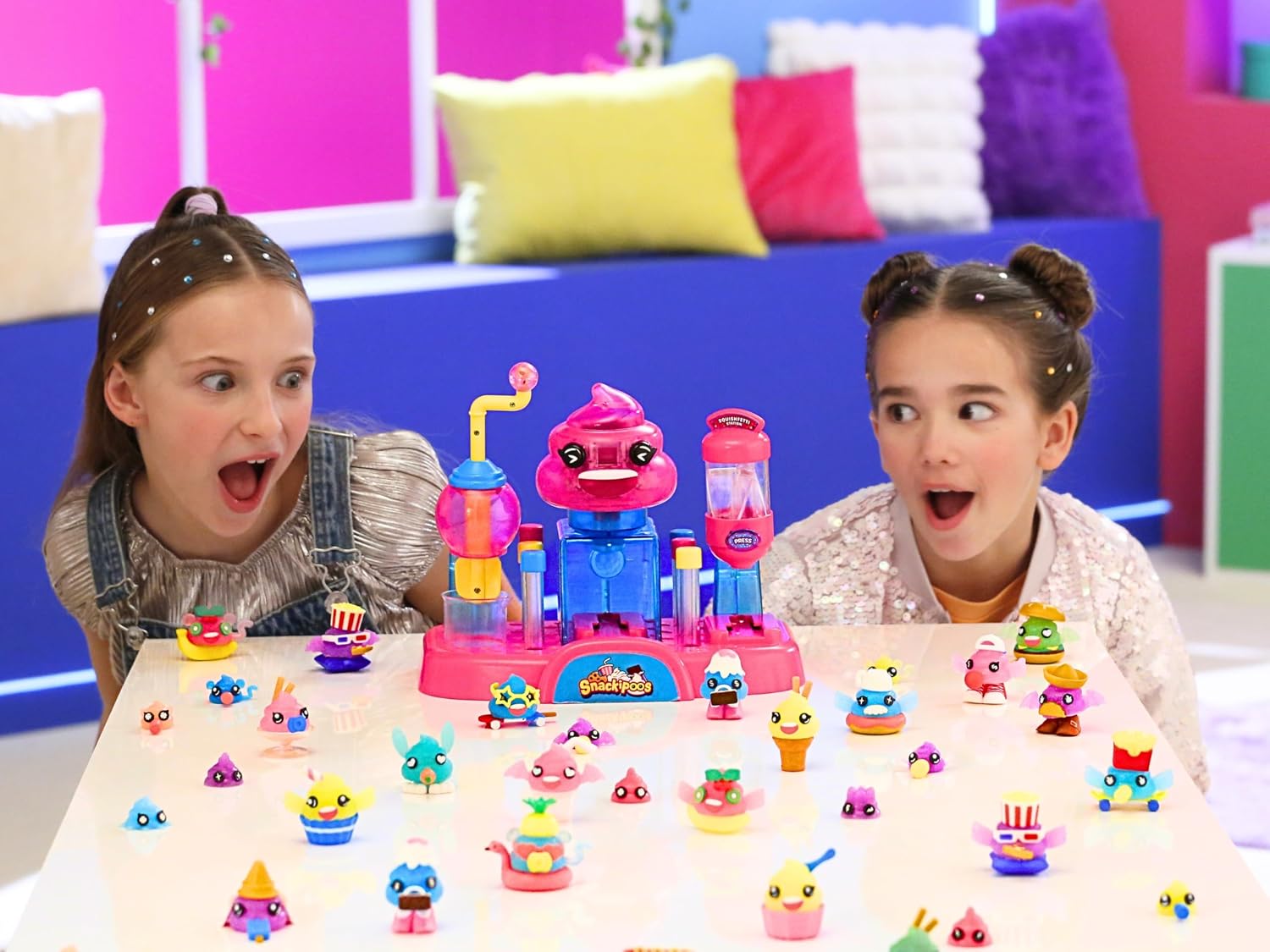 Squish Factory Playset – Ultimate DIY Squishy Toy Making Kit for Kids, Create Multi-Color Collectibles, 30+ Surprises, Incl Excl Axolotl Snackipoo Molds & SquishFetti Station, Ages 5+