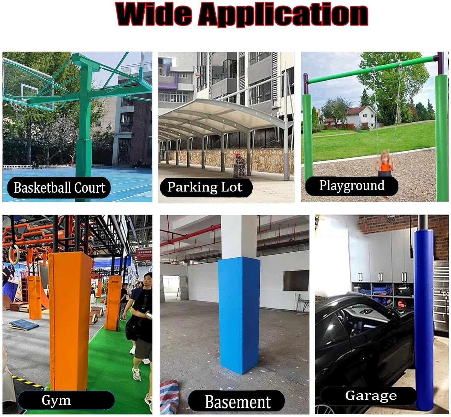 6ft Tall Post Padding Wrap Around, Round Foam Pads for Bed Frame Rod, Cement/Steel/Concrete Pole Covering Mat Impact-Resistant Safety Protector Column Pad(Gray,Inner Dia 4 in)