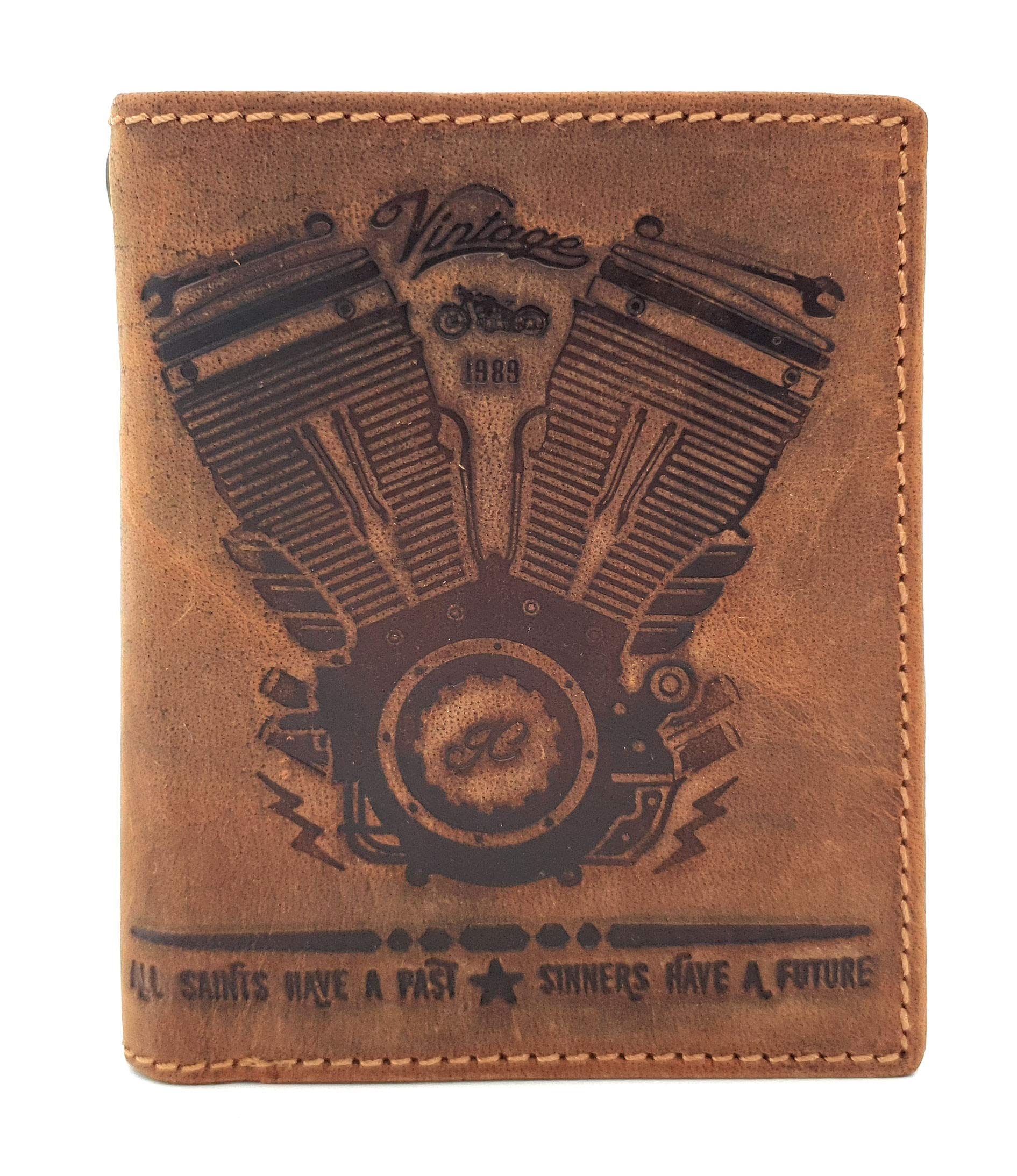 Portafoglio In Pelle Inglese Vintage Anni '60 Con Linguetta Di - Foto 8