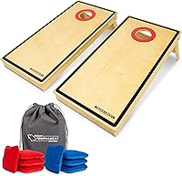 GoSports Tournament Edition Regulation Cornhole Set - 4x2 ft Premium Wood Boards, 8 Dual-Sided Slide & Stop Bean Bags