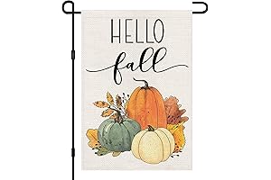 Hello Fall Pumpkin Garden Flag: Autumn's Warm Welcome