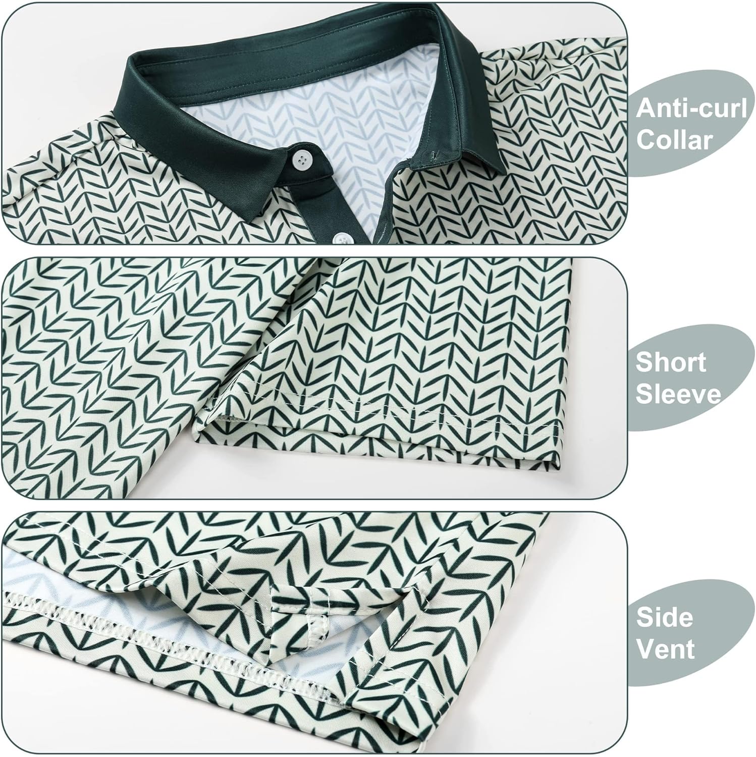 Men's Golf Shirts-Moisture Wicking Dry Fit Performance Recycled Polo Short Sleeve for Bussiness Casual Tennis