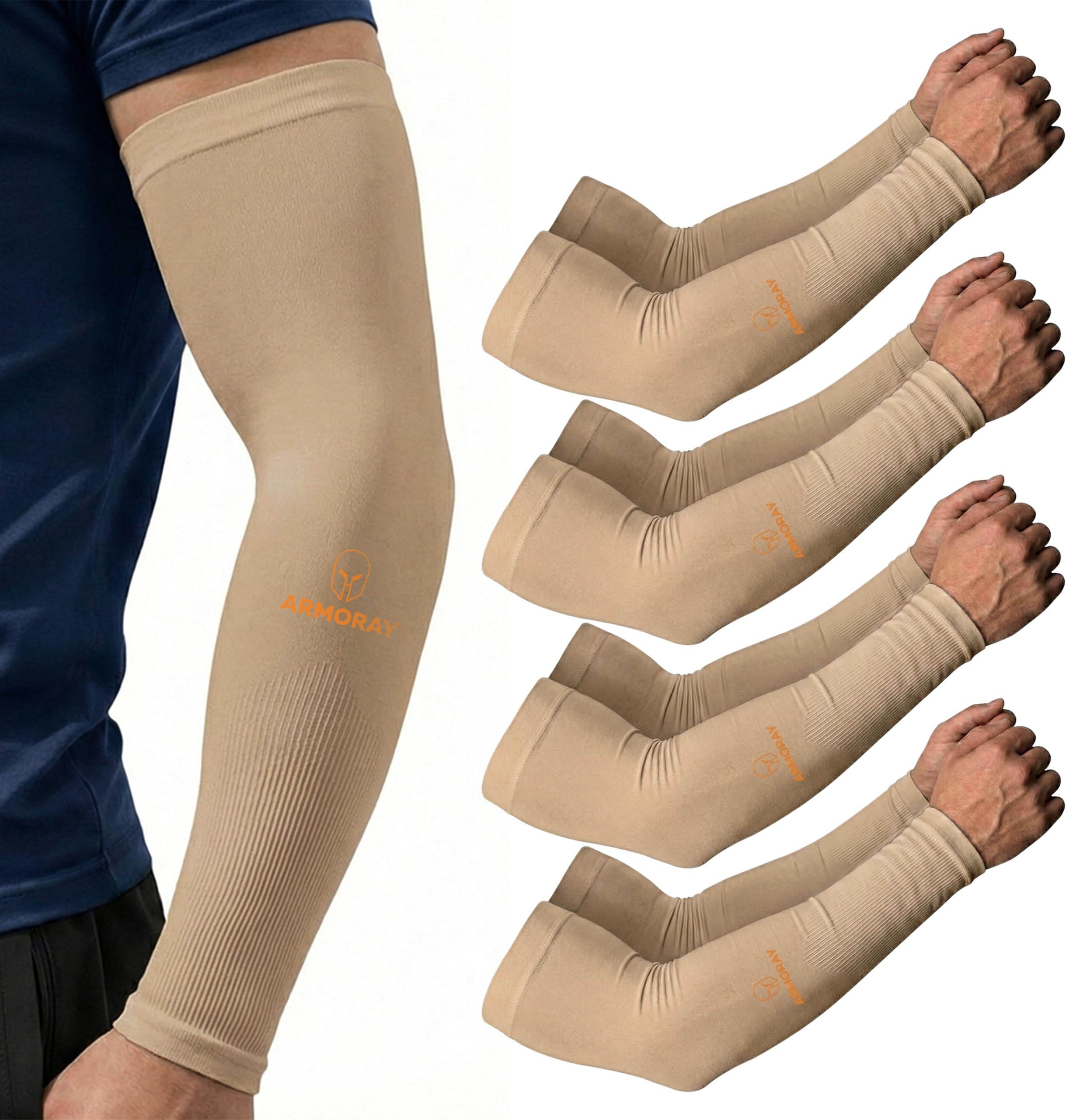 Arm Sleeves for Men and Women - UV Sun Protection Cooling Compression - Tattoo Cover Up Sleeve for Daily Wear & Work