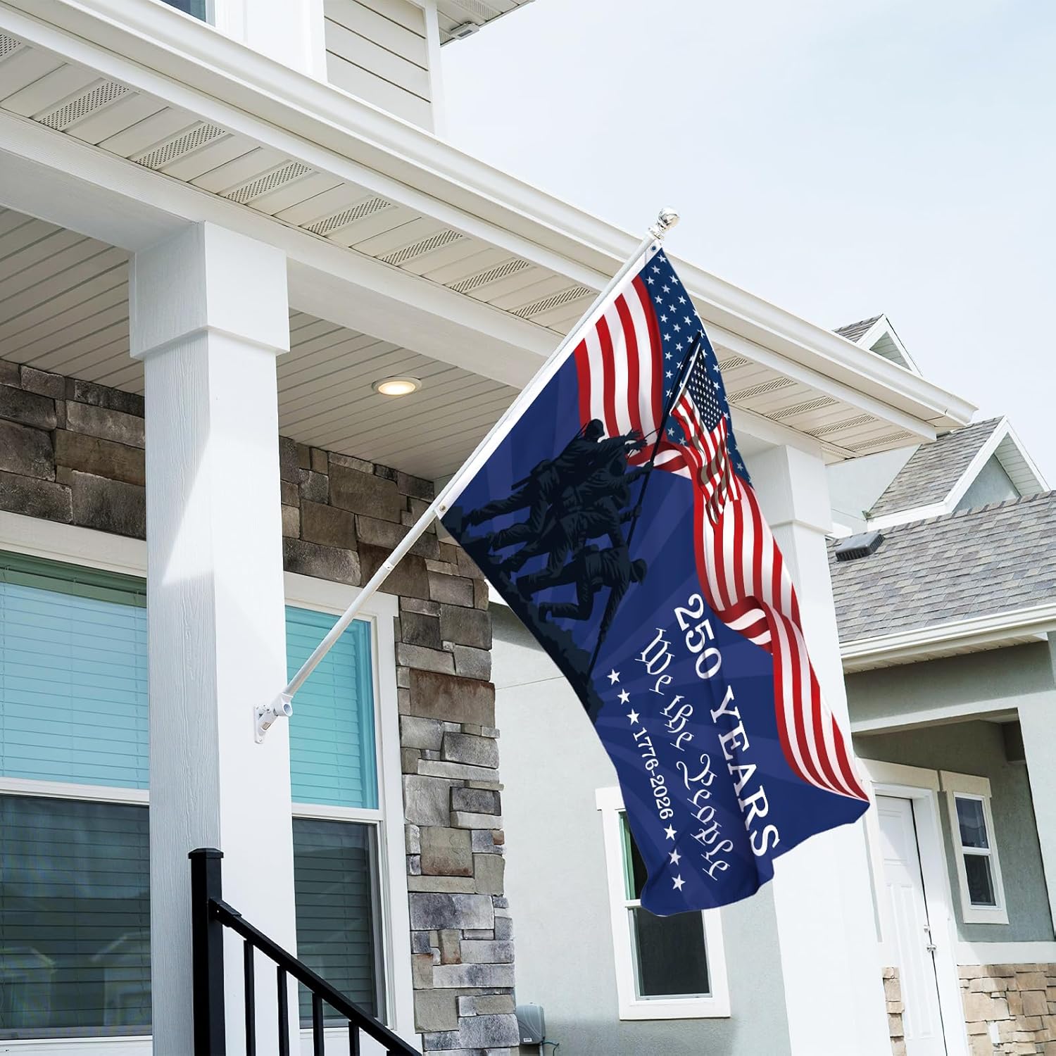 Probsin 250 Anniversary Flag 3x5 Ft 250 Years Semiquincentennial We the People 1776-2026 Patriotic Yard Signs Party Supplies Hanging Decor for Room House Welcome Photo Backdrop with Brass Grommets - Image 7