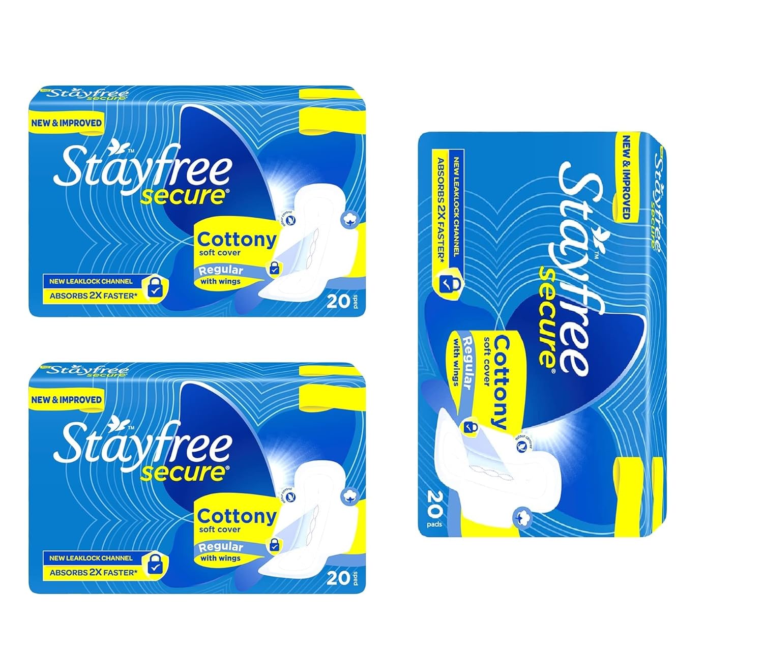 Buy Stay free Secure Cottony Soft Regular Sanitary Pad With Wings, 20s