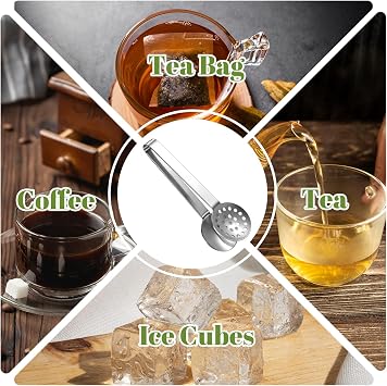 2 Pack Tea Bag Squeezer, Tea Accessories for Tea-Lovers, Stainless Steel, Durable Strainer Gripper, Ergonomic Dispenser Accessories
