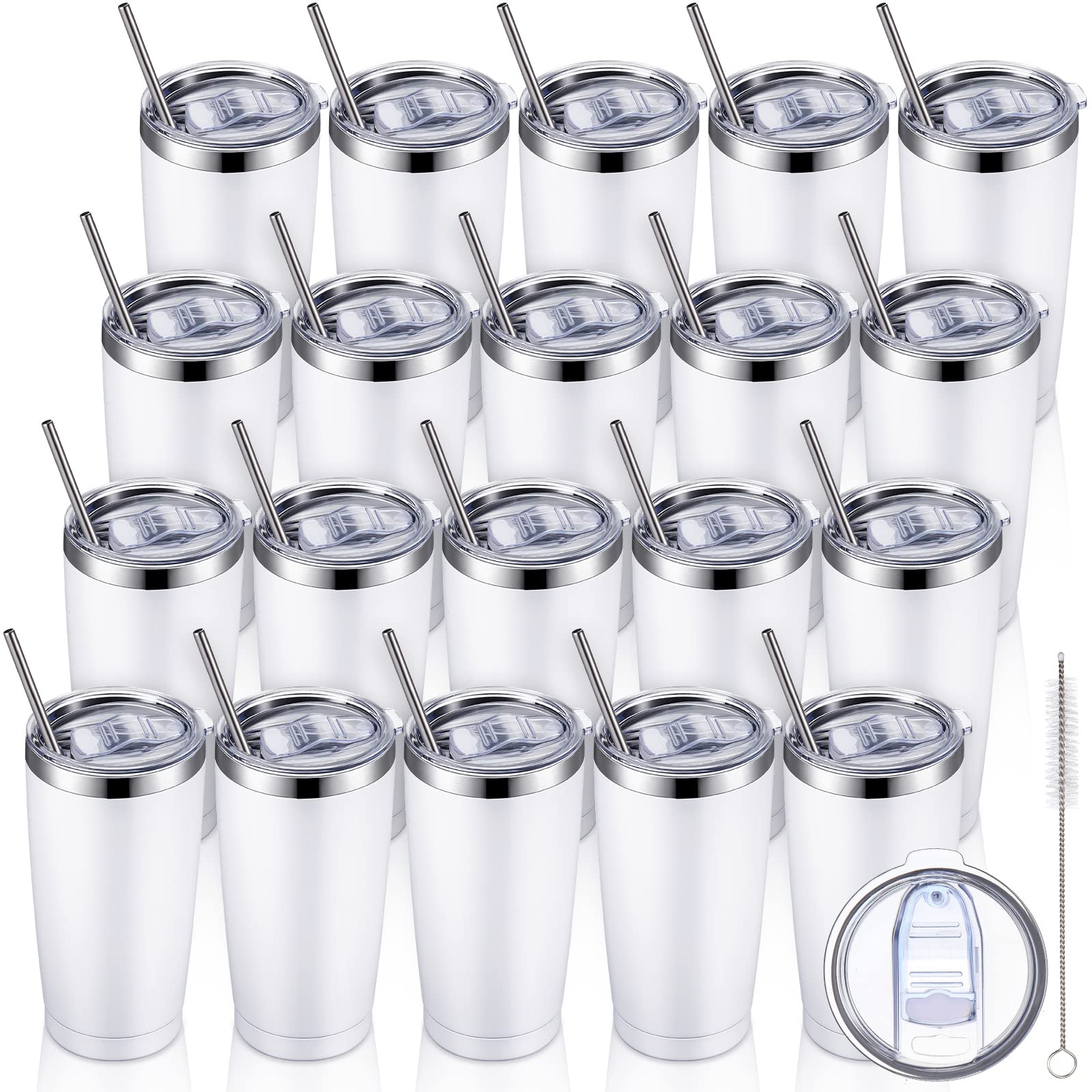 Foaincore 20 Pack Insulated Coffee Tumbler 20oz Stainless Steel Vacuum