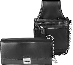 SWISSONA Portefeuille Serveur - Sacoche Noir - 14.5 x 24.5 cm - Porte Monnaie Euros pour Serveuse - Porte Billets avec Poche séparée, Bloc Note et Porte Stylo - Solide et Facile à Nettoyer.