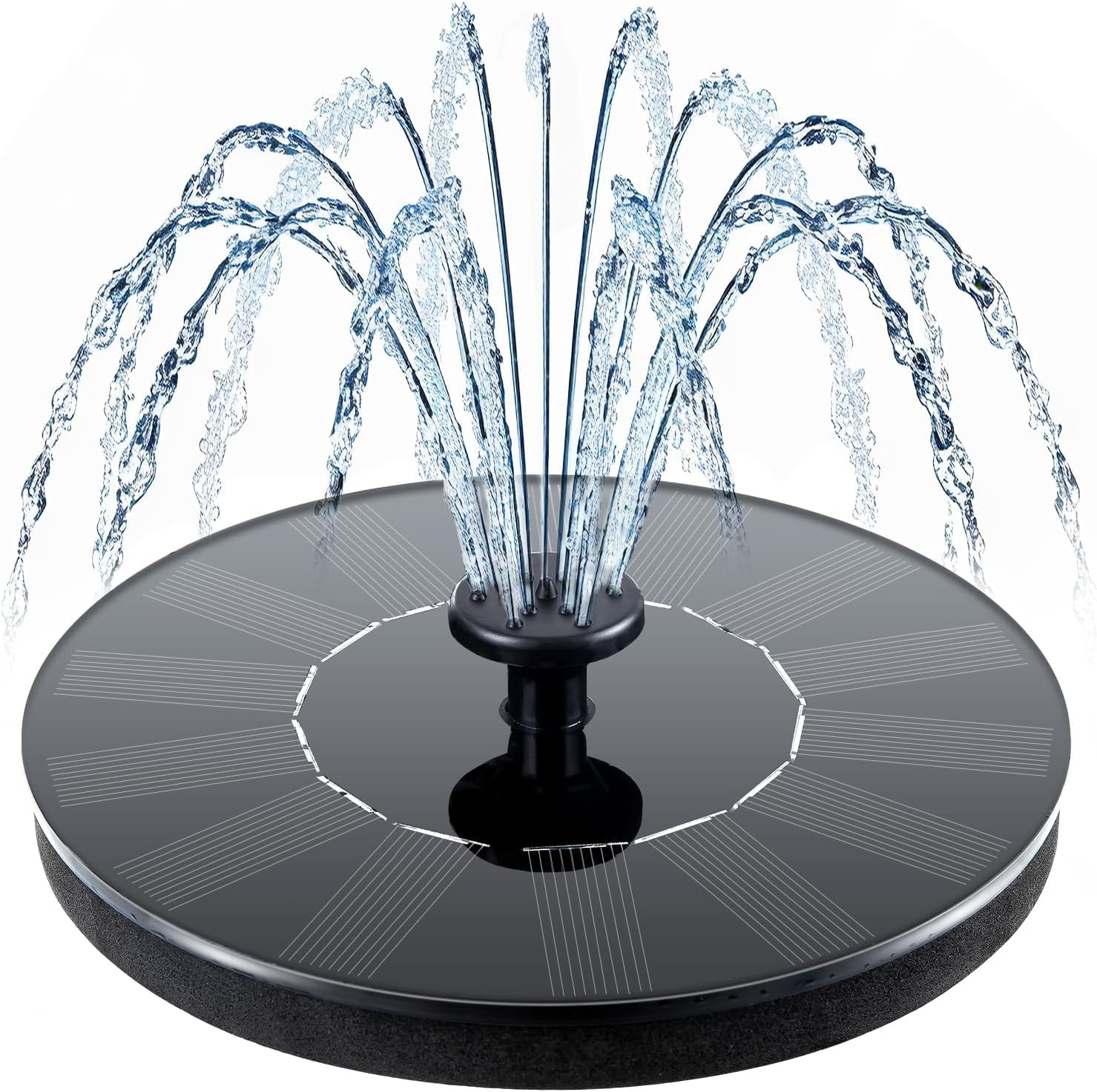Solar Fountain for Bird Bath, Solar Powered Fountain Pump 1.2W Free Standing Floating Birdbath Water Pumps for Garden, Patio, Pond and Pool Black