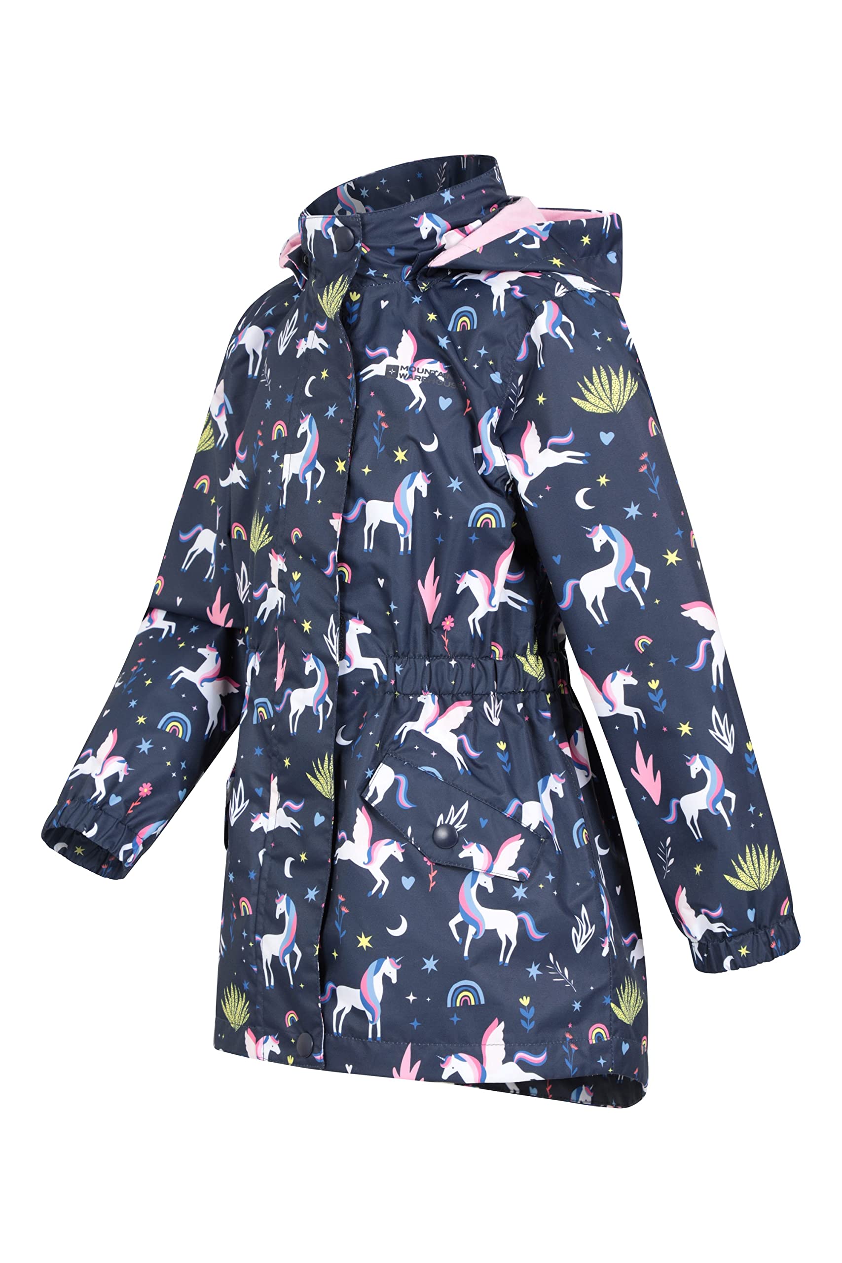 Mountain Warehouse Dale leichte wasserdichte Kinderjacke - Fleece gefütterte Regenjacke, Mädchen/Jungen, verstellbare Bündchen - Frühling Sommer
