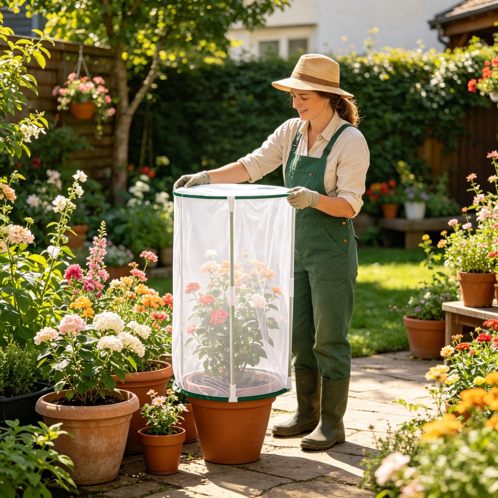 Cubiertas para plantas de jardín – Jaula de red protectora al aire libre para verduras, frutas, arbustos y proyectos científicos – ideal para protección de patio y césped contra pájaros