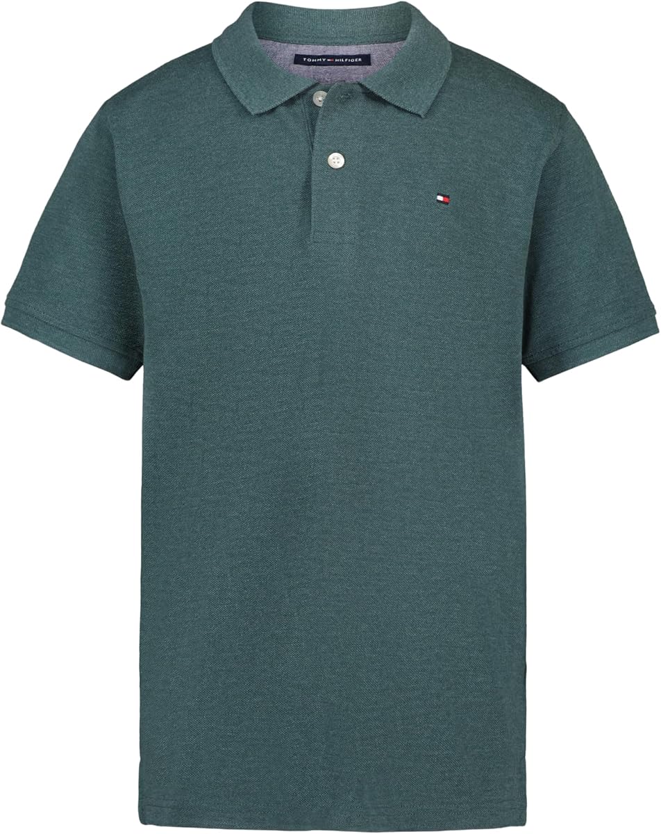 Polo de piqué Ivy de manga corta para niño, cierre de botón, suave y cómodo, June Bug Heather, 18-20