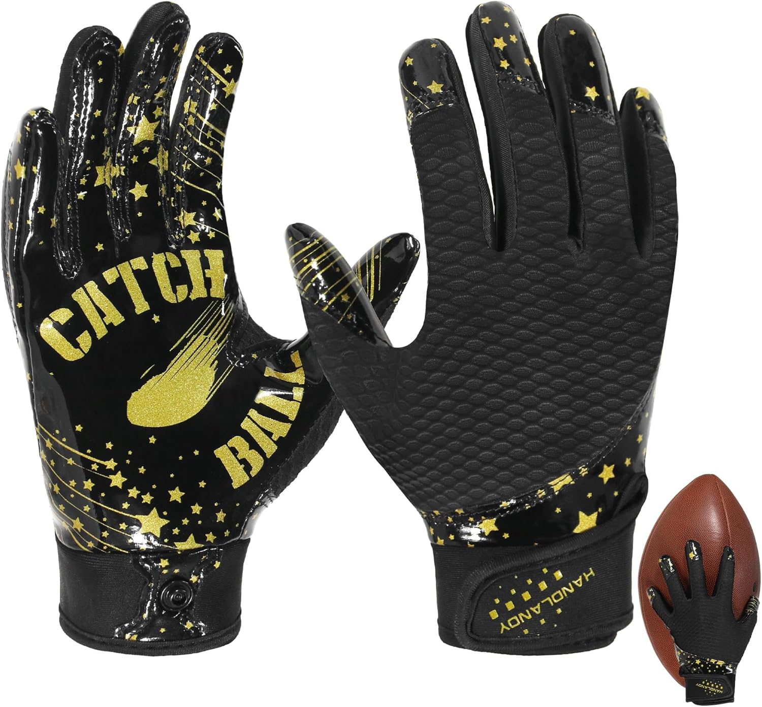 Football Gloves for Kids, Youth & Adults – Super Sticky Receiver Gloves with Strong Grip & Durability – Great Gift for Boys, Girls & Men