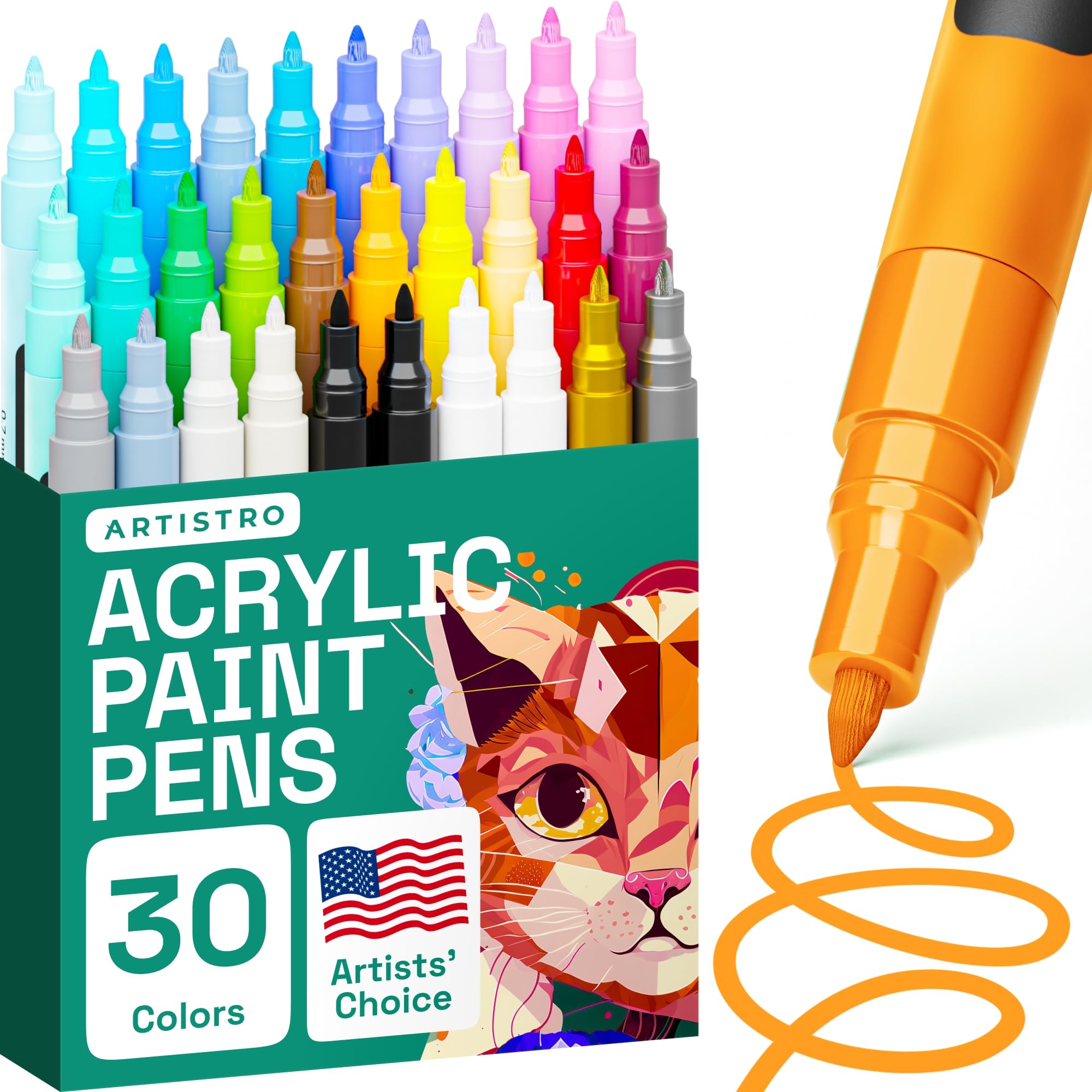 Set De 4 Feutres Acryliques Noirs GPLMQ - Stylos à Double Pointe Pour Peinture Sur Roche, Bois, Pierre, Verre, Céramique Et Artisanat