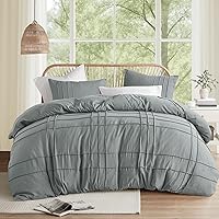 Vista 8 de Comfort Spaces Juego de funda de edredón tamaño individual negro – 2 piezas funda de edredón con pliegues Pintuck para todas las estaciones, ligera