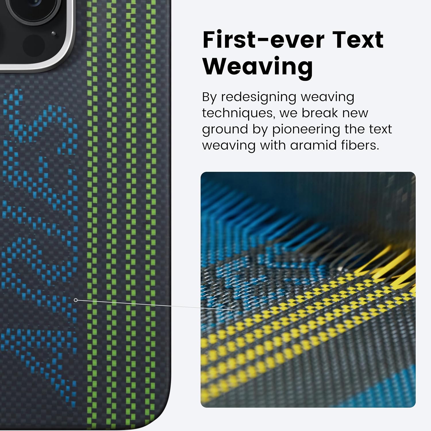 Pitaka iPhone 16 Pro Case - MagSafe Compatible, Thin & Light with Glow in The Dark, 1500D Aramid Fiber Woven