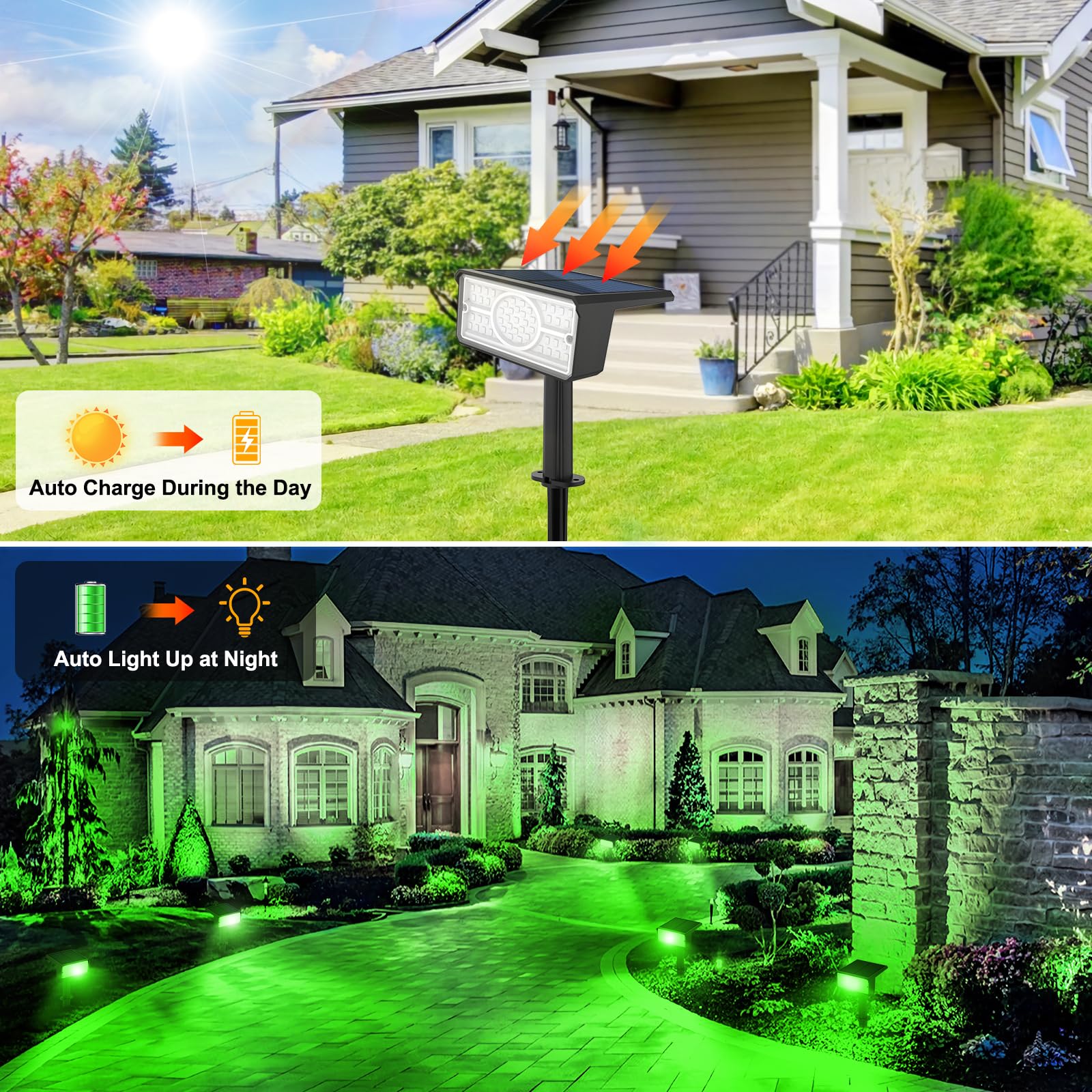 SCNNC Lampade Solari Lucciole da Giardino, 8 LEDs Lucciole Solari da Esterno IP65 Impermeabile 2