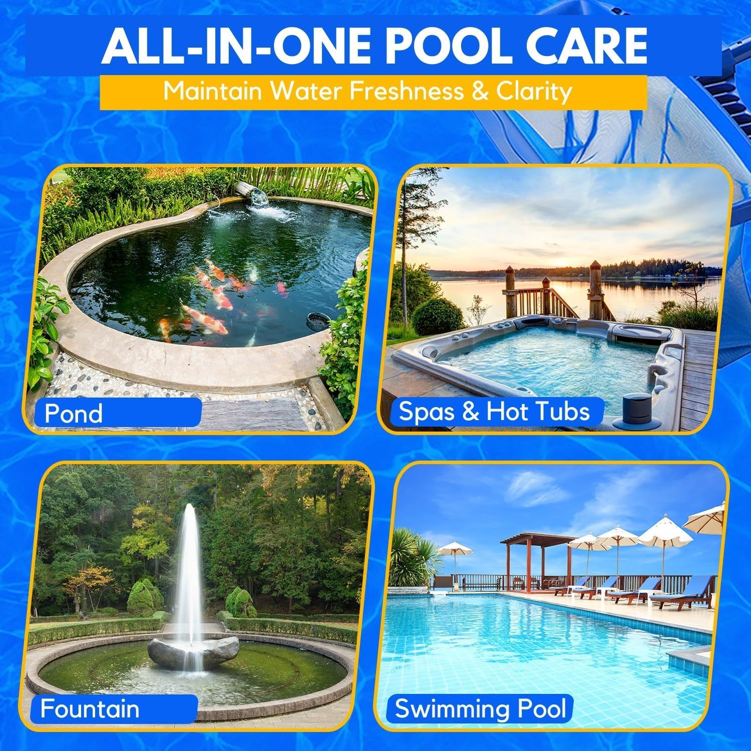 Spiry Swimming Pool Leaf Net Heavy Duty Pool Maintenance Swimming Pool Net 4