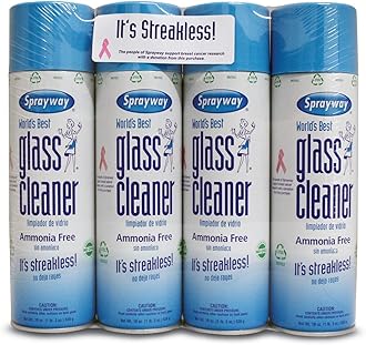 Sprayway 443331 Ammonia Free Glass Cleaner, 19 Oz. (4-Pack) (Packaging May Vary)
