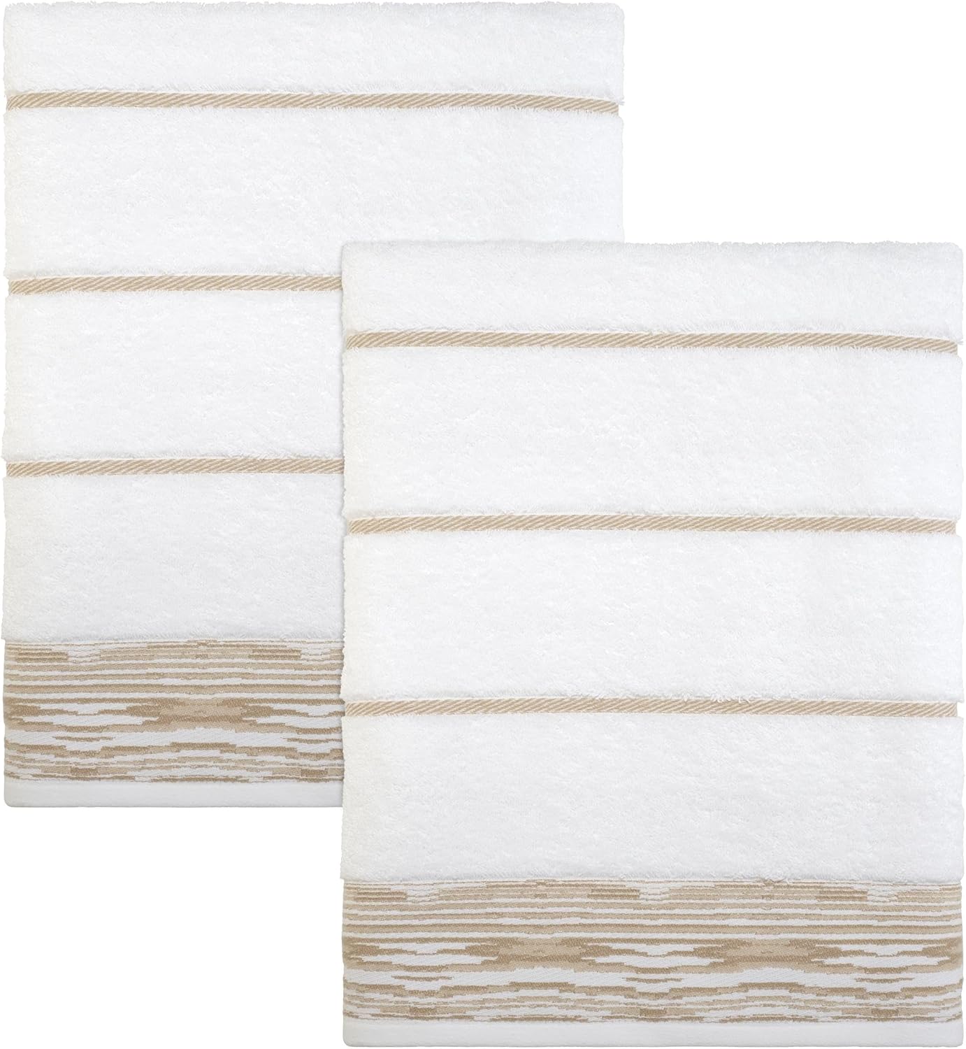 Nicole Miller - Towel Set, Heavyweight & Absorbent Jacquard Woven Cotton Towels, Set of 4, Dorm Room Essentials (Sydney Collection)