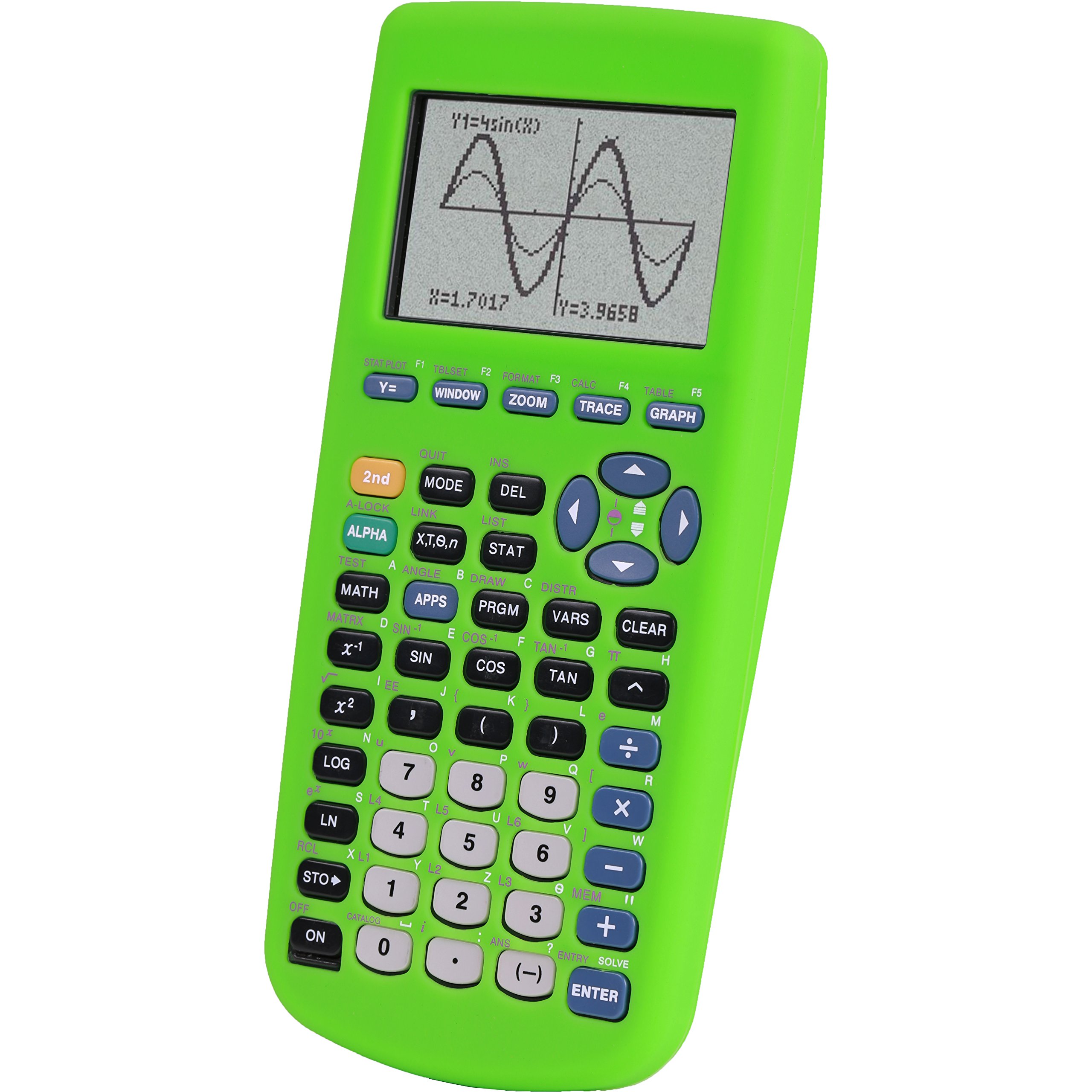 Guerrilla TI83GREENSC Silicone Case for Texas Instruments TI-83 Plus Graphing Calculator, Green