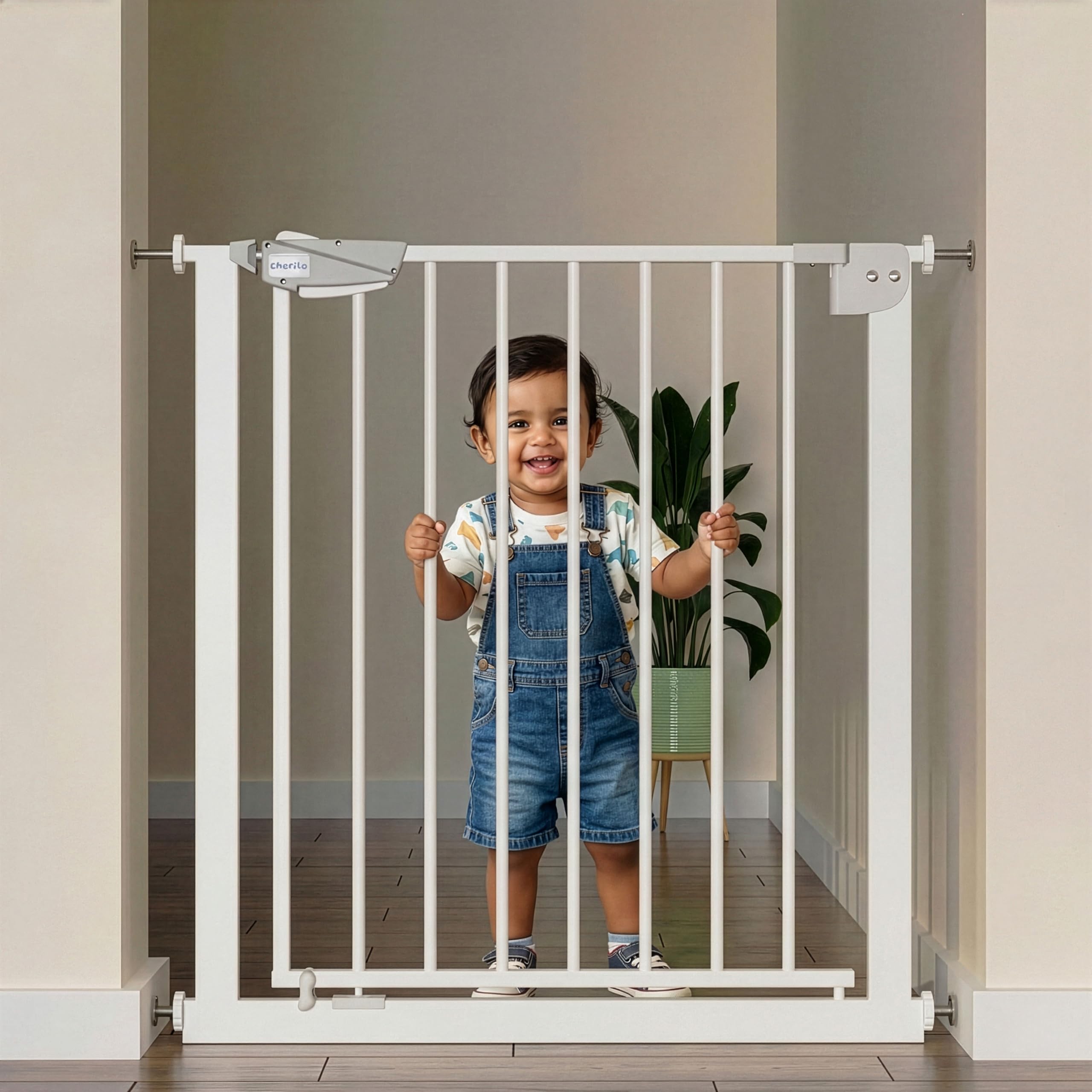 Cherilo Baby Safety Gate for Kids, Dog Gate, Child Gate, Baby Gate for House, Stairs, Doors (for Door Width: 75cm-84cm)-image-13