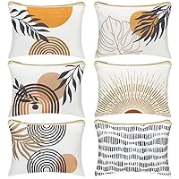 Vista 1 de Pinkunn 6 bolsas de maquillaje bohemias, regalos a granel para mujeres, bolsas de cosméticos con cremallera bohemia, bolsa de maquillaje estética