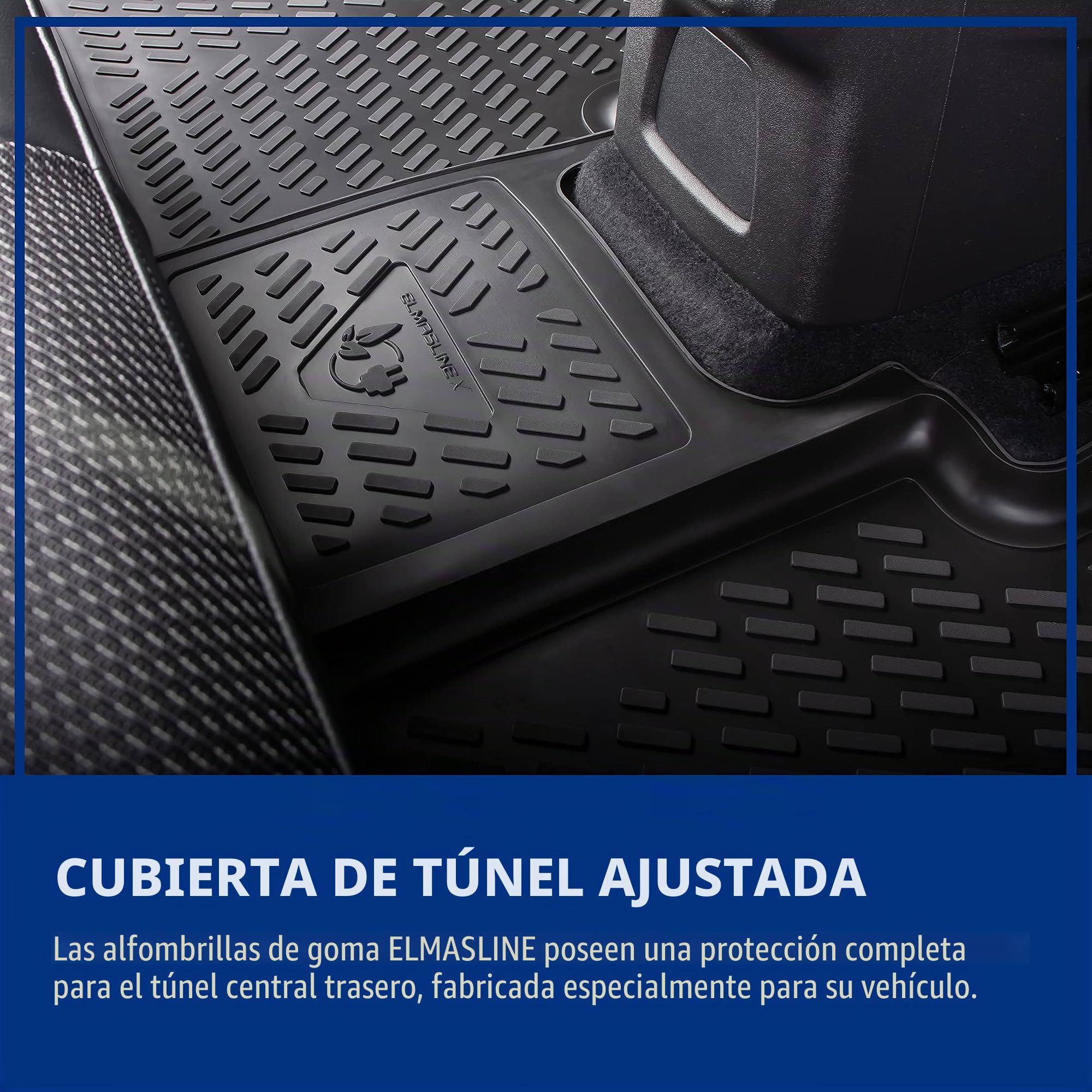 ELMASLINE Juego de Alfombrillas de Goma 3D para Peugeot 2008 2 (2019-2025), No Encaja en Eléctrico ni en Híbrido., Accesorios para Alfombrillas