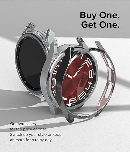 Miniatura 8 de Ringke Funda delgada material antiamarilleopaquete de 2 compatible con Samsung Galaxy Watch 6 Classic (1.654 pulgadas), funda transparente sólida