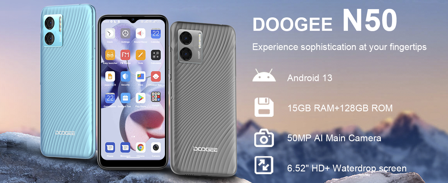 Amazon.com: DOOGEE N50 |2023| Unlocked Cell Phone,15GB RAM+128GB