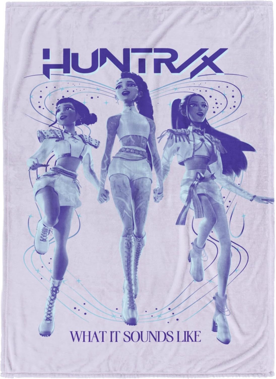 Jay Franco Kids Plush Throw Blanket – Ultra Soft Cozy Plush Fleece for Bed, Couch, Sofa, Home Décor, Official Licenseds Huntrix, Purple - Kpop Demon Hunters, 60x90 - Large Blanket