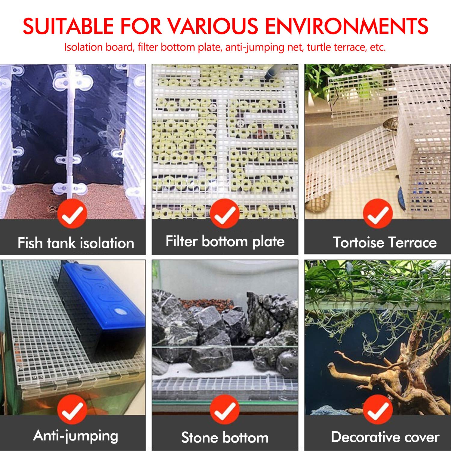 Buy Demason 5 Pack Fish Tank Grid Divider, Aquarium Plastic Isolation