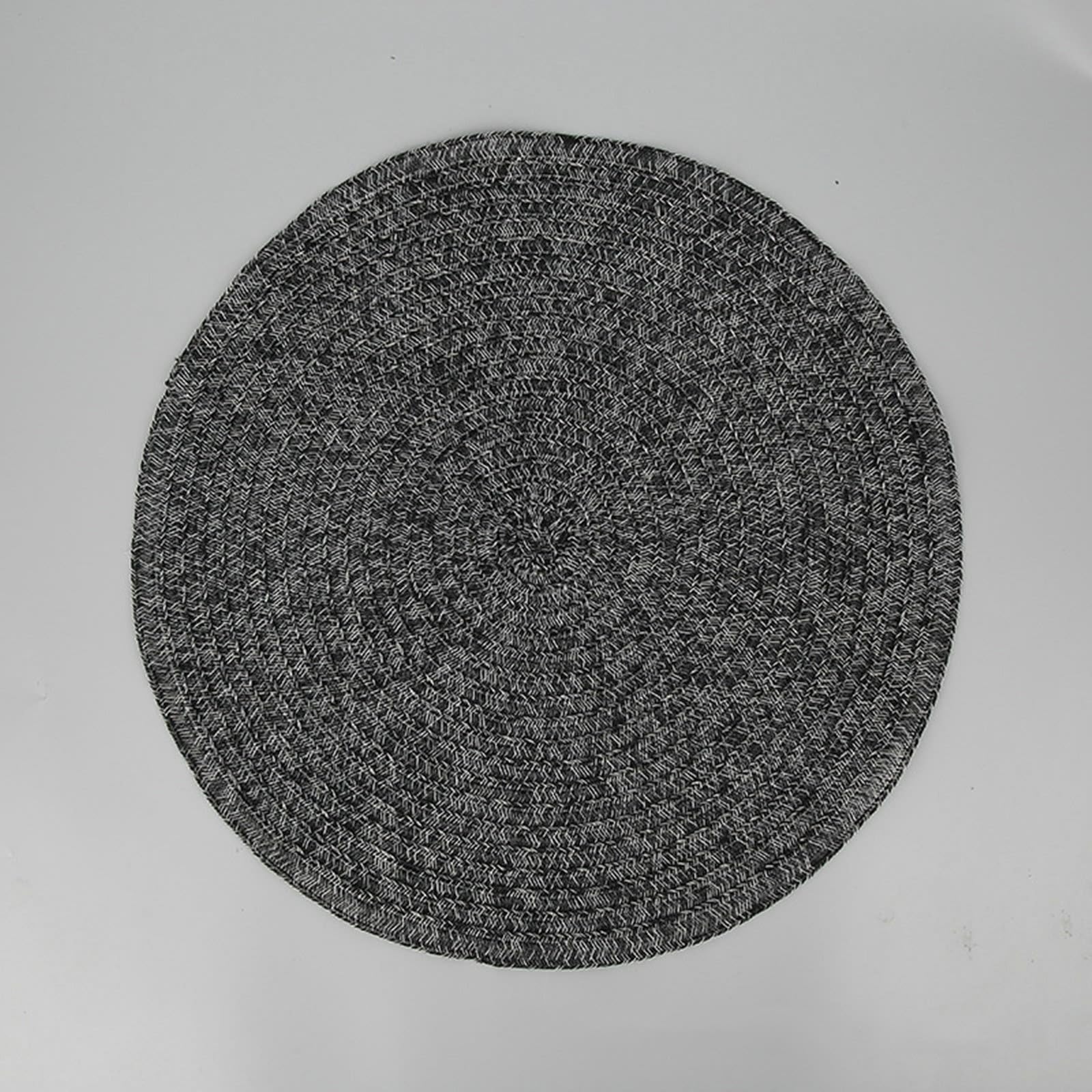 Sets de table ronds gris foncé 38 cm lavables pour table de cuisine