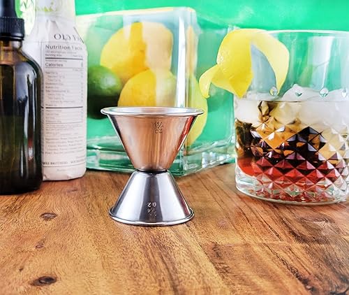 Miniatura 2 de Jiggers de cóctel de estilo económico, incluye todas las medidas de barra esenciales, acero inoxidable, juego de 4