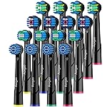 Aoxgao Replacement Heads Compatible with Oral B Electric Toothbrush, 16 Pcs Toothbrush Heads for Oral-b Braun Refill Pro 1000 2000 3000 500 Vitality Genius x (Black)